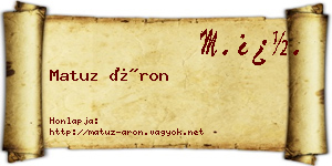 Matuz Áron névjegykártya
