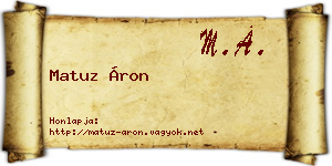 Matuz Áron névjegykártya